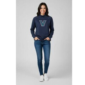 villanova sweatshirt button up side neck